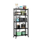 Industrial Folding Steel Etagere Bookshelf Open Bookshelf with Caster Wheels Clearhalo 'Bookcases' 'furn' 'furn_bookcases' 'Furniture' 'furniture_bookcases' 'Office Furniture' 1200x1200_6777e524-ba12-4b23-8cb9-40c5374a668a