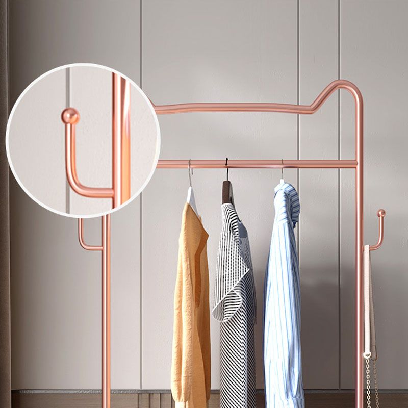 Glam metalen jas hanger vrijstaand scrollwiel ontwerpkast rek voor slaapkamer