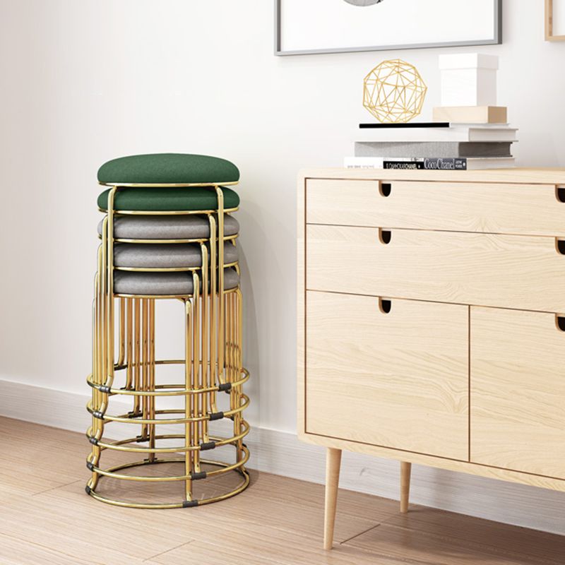 Round Standard Ottoman Mildew Resistant Solid Corduroy Glam Ottoman