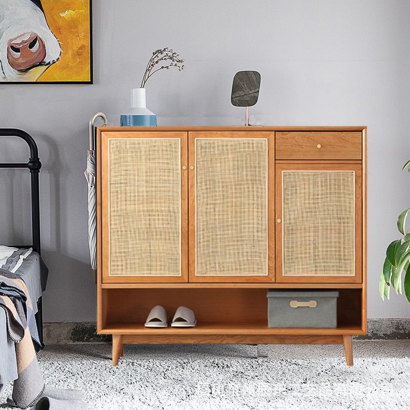 Contemporary Cabinet Pine Rectangle 1 - Drawer with Doors Knobs Accent Cabinet Clearhalo 'Cabinets & Chests' 'cabinets_chests' 'furn' 'furn_cabinets_chests' 'Furniture' 'Living Room Furniture' 1200x1200_677b3a7d-634b-417e-886d-9a0343c15566