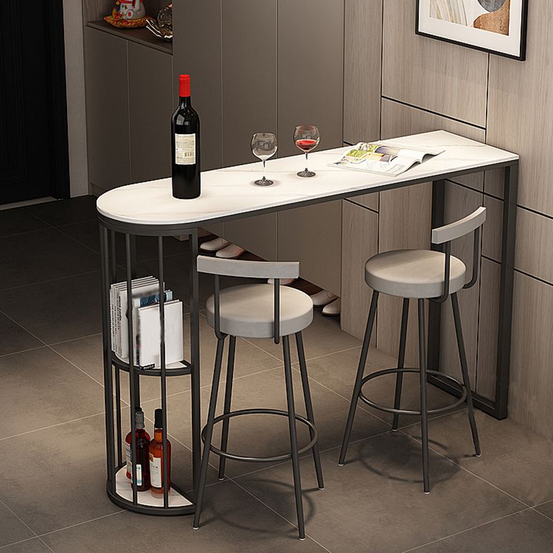 Industrial Style Bar Table Artificial Stone Top 42-inch Height Pub Table for Living Room Clearhalo 'Bar Furniture' 'Bar Tables' 'bar_tables' 'furn' 'furn_bar_tables' 'Furniture' 'furniture_bar_tables' 'Kitchen & Dining Furniture' 'kitchen&dining_furn' 'kitchen' 1200x1200_677ba65a-d2ce-4fd4-9089-e6863d01e2a6