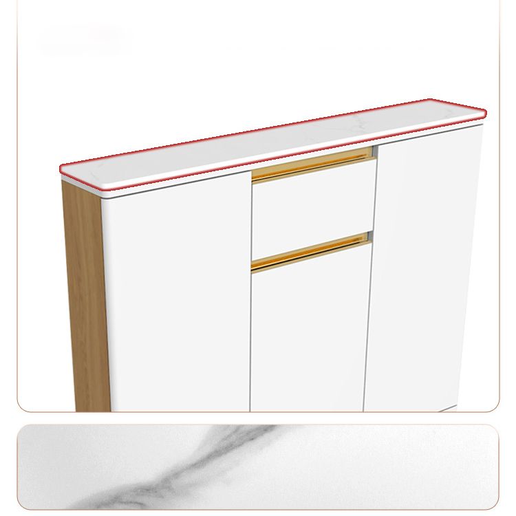 Contemporary Manufactured Wood Dining Server White Adjustable Shelving Sideboard Clearhalo 'buffet_sideboard' 'Buffets & Sideboards' 'furn' 'furn_buffet_sideboard' 'Furniture' 'Kitchen & Dining Furniture' 1200x1200_677c5d08-f91b-4a74-9817-0f176d45baea