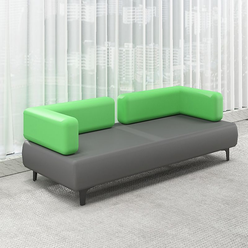 フェイクレザーソファ30.70 "d x 29.52" hリビングルーム用のタキシードアームソファ