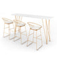 Gold Glam Style Bar Table in Iron Top and Faux Marble Milk Tea Shop Bar Table, Only Table Clearhalo 'Bar Furniture' 'Bar Tables' 'bar_tables' 'furn' 'furn_bar_tables' 'Furniture' 'furniture_bar_tables' 'Kitchen & Dining Furniture' 1200x1200_677e8beb-b6d2-4d64-aaac-fa8538a197a7