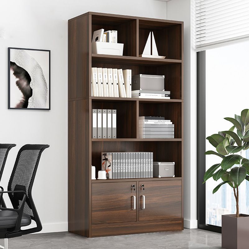 Modern Style Manufactured Wood Bookcase Closed Back Bookshelf for Living Room