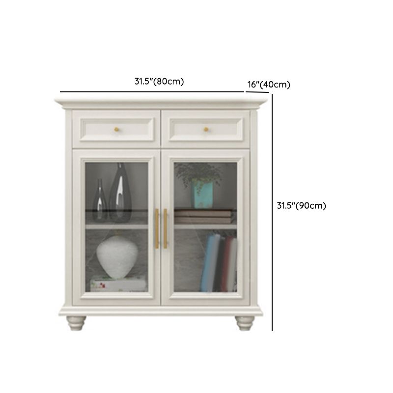 Contemporary White Buffet Sideboard Solid Wood Sideboard Cabinet with Drawers and Doors Clearhalo 'buffet_sideboard' 'Buffets & Sideboards' 'furn' 'furn_buffet_sideboard' 'Furniture' 'Kitchen & Dining Furniture' 1200x1200_678039ac-cef2-423c-b189-00e5eed5f62e