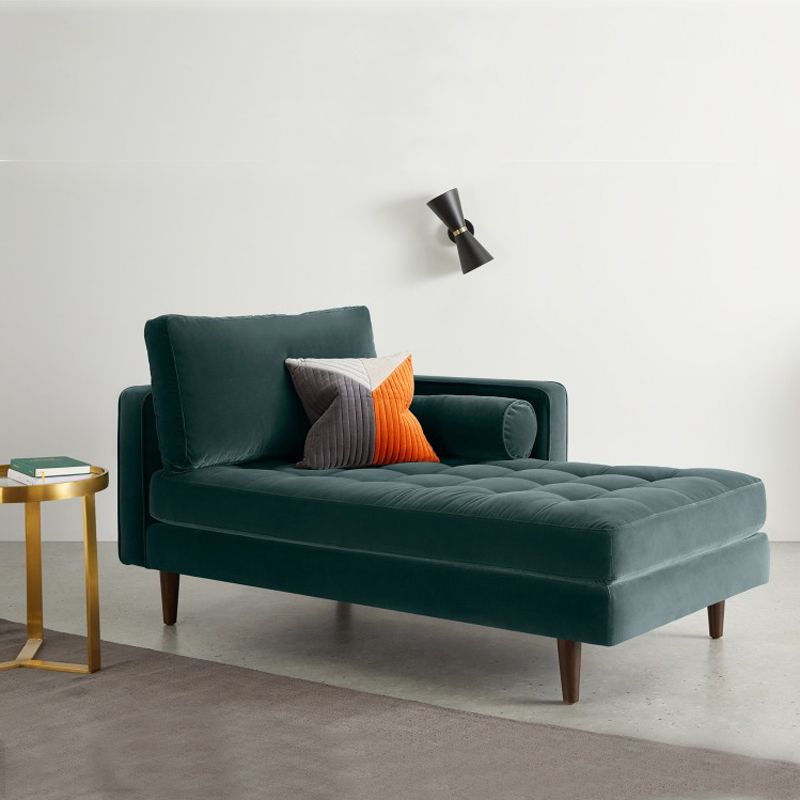 Contemporary Upholstered Chaise Lounge Square Arms Chaise in Green/Blue Clearhalo 'Chairs & Seating' 'Chaise Lounge' 'chaise_lounge' 'furn' 'furn_chaise_lounge' 'Furniture' 'Living Room Furniture' 1200x1200_67804fda-f947-4e63-a35e-8370717920ee