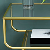 Industrialglas Akzenttisch Nachttisch 23,6 "Hochbett -Nachttisch mit 2 Regalen