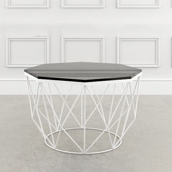 Modern Frame Coffee Table Round Glass Top Coffee Cocktail Table Clearhalo 'Coffee & Accent Tables' 'Coffee Tables' 'coffee_tables' 'furn' 'furn_coffee_tables' 'Furniture' 'Living Room Furniture' 1200x1200_67836f7d-58f4-40d7-8a62-6e655e9523d0