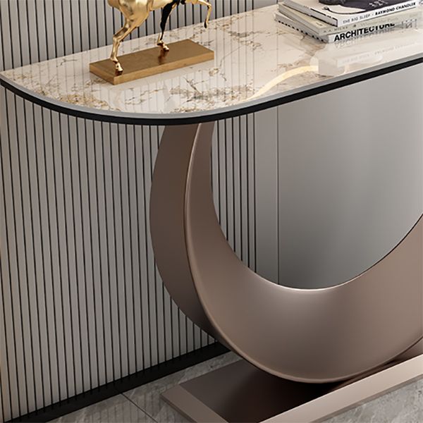 Media de la mesa contemporánea Table de piedra White/Black/Black/Pink Console Table