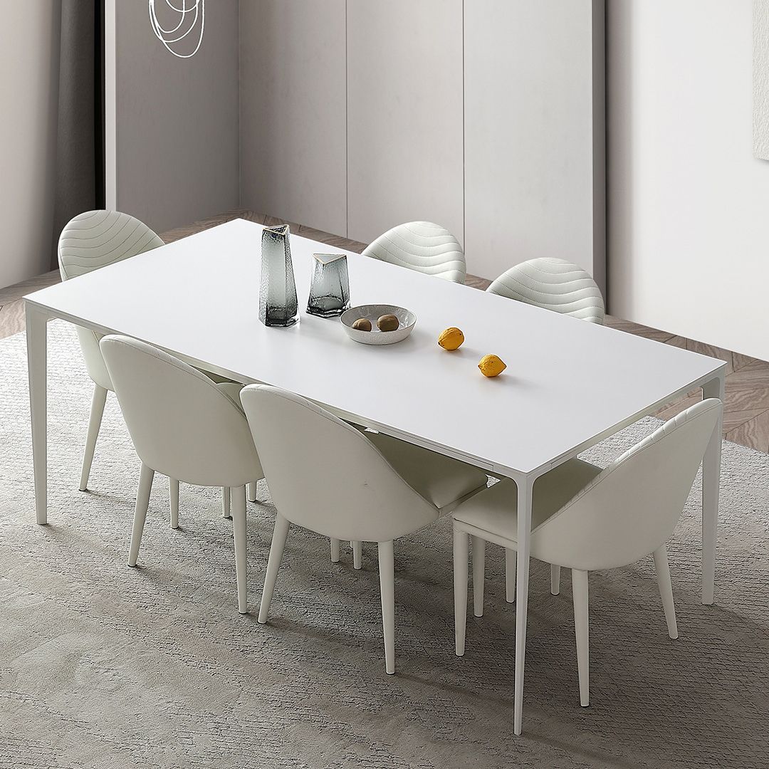 Modern Sintered Stone White Dining¬†Room¬†Set with Rectangle Table Formal Dining Table Furniture Clearhalo 'Dining Room Sets' 'Dining Tables & Seating' 'dining_room_set' 'furn' 'furn_dining_room_set' 'Furniture' 'furniture_dining_room_set' 'Kitchen & Dining Furniture' 'kitchen&dining_furn' 'kitchen' 1200x1200_678648e7-4982-4c30-9a3f-71b9112d0157