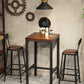 Industrial 1/3/4/5 Pieces Bar Table Set Square Pine Wood Counter Table with Stools