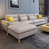 Flared Arm Linen Sectional Scandinavian 4-seater Sectional with Pillows Clearhalo 'furn' 'furn_sectionals' 'Furniture' 'Living Room Furniture' 'Sectionals' 1200x1200_6787e11a-af00-4585-a0b4-52e51ae7bf71