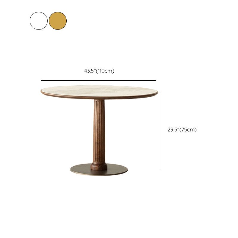 Modern Round Dining Table Wooden Base Dinner Table for Dining Room Clearhalo 'Dining Tables & Seating' 'Dining Tables' 'dining_table' 'furn' 'furn_dining_table' 'Furniture' 'Kitchen & Dining Furniture' 1200x1200_6787eb54-456c-4724-96f2-ced879493533