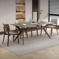 Contemporary Sintered Stone Top Wooden Base Dining Table with Chairs