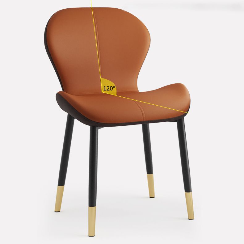 Scandinavian PU Leather Bedroom Side Chair Matte Finish Parsons Dining Chair Clearhalo ' kitchen&dining_furn' 'Dining Chairs' 'Dining Tables & Seating' 'dining_chair' 'furn' 'furn_dining_chair' 'Furniture' 'furniture_dining_chair' 'Kitchen & Dining Furniture' 'kitchen' 1200x1200_6788a50e-b178-4a50-9c0c-fb90bf57d82b
