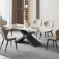 Industrial Style Rectangle Table Sintered Stone Dining Table with Metal Legs for Home Use Clearhalo 'Dining Tables & Seating' 'Dining Tables' 'dining_table' 'furn' 'furn_dining_table' 'Furniture' 'Kitchen & Dining Furniture' 1200x1200_678a4e9e-a495-4636-99f6-a5cb35b25827