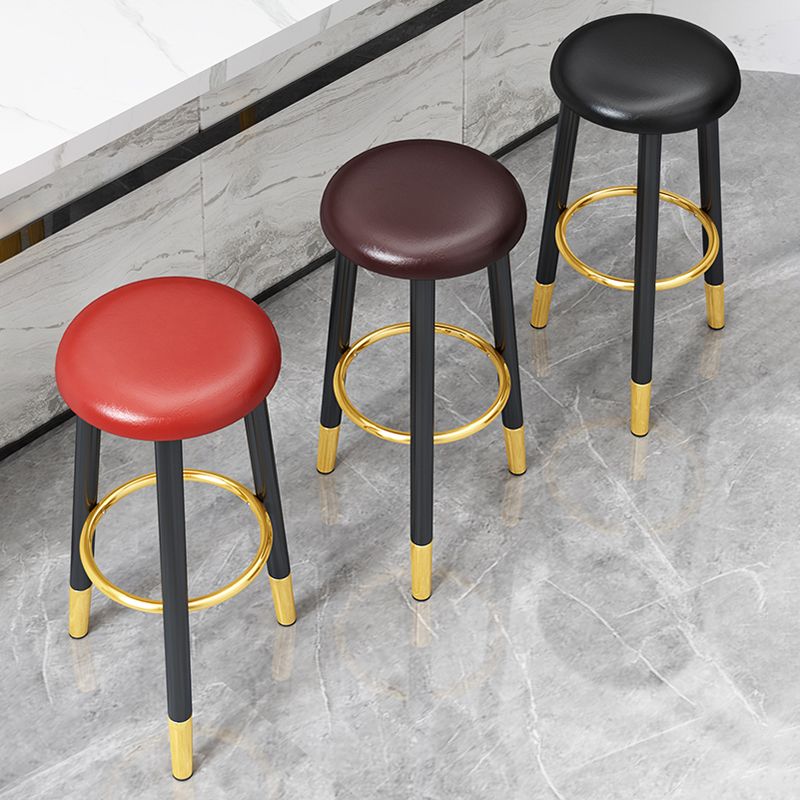 Scandinavian Style Steel Legs Bar-stool Round Seat Single Counter Stool for Kitchen Bar Clearhalo 'Bar Furniture' 'Bar Stools' 'bar_stools' 'furn' 'furn_bar_stools' 'furniture_bar_stools' 'Kitchen & Dining Furniture' 'kitchen&dining_furn' 'kitchen' 'kitchen_furn' Furniture' 1200x1200_678d5a99-b7af-4826-95f3-f8d77a2d61f6
