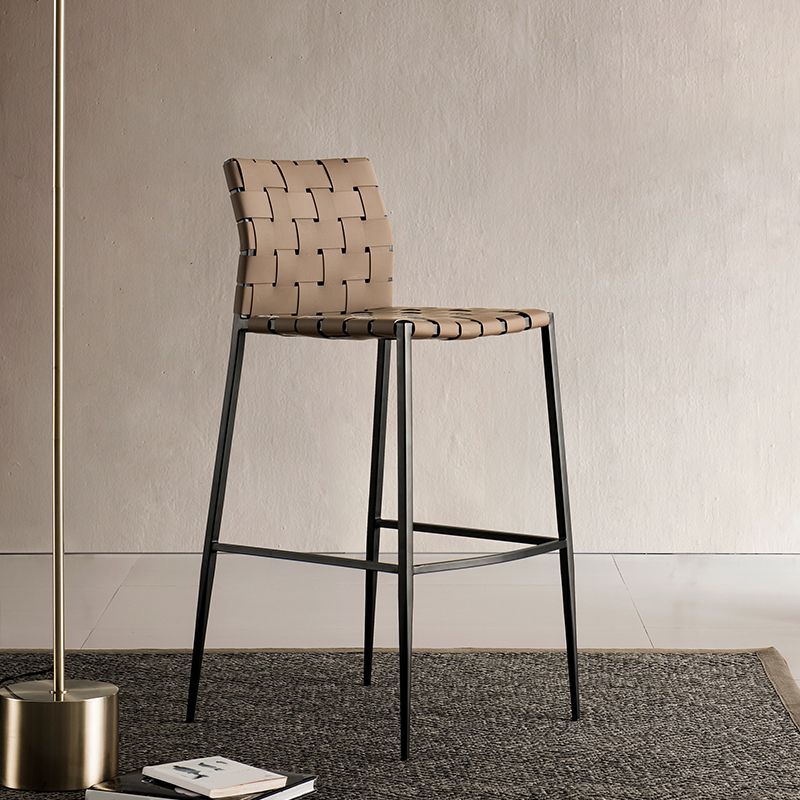 Modern Style Bar Stool Leather Backrest Counter Stool with Metal Legs Clearhalo 'Bar Furniture' 'Bar Stools' 'bar_stools' 'furn' 'furn_bar_stools' 'Furniture' 'Kitchen & Dining Furniture' 1200x1200_6790b811-ee14-4e43-bee2-d59160fe1267