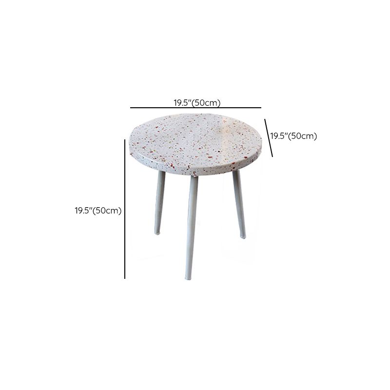 Eigentijdse ronde terrazzo cocktailtafel metaal/acryl salontafel met 3 poten