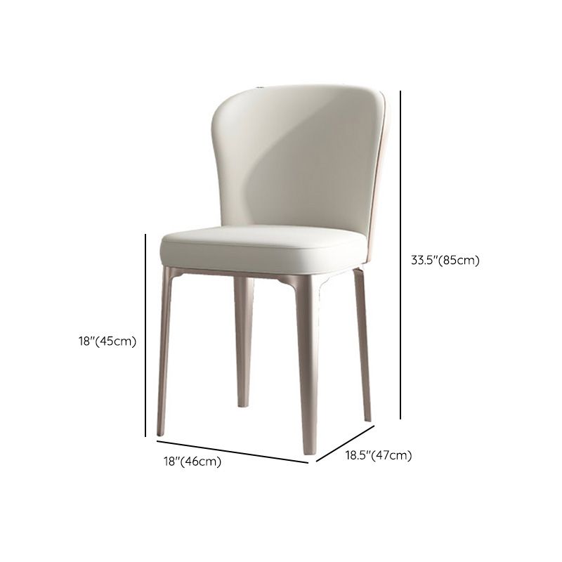 Dining Room Upholstered Armless Chair Home Metal Legs Dining Chair Clearhalo 'Dining Chairs' 'Dining Tables & Seating' 'dining_chair' 'furn' 'furn_dining_chair' 'Furniture' 'Kitchen & Dining Furniture' 1200x1200_679218ce-3461-4426-a835-1577ff737e7f