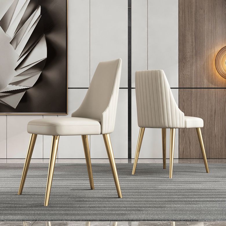 Nordic Glam Stuhl Stühle Armless Stuhl für Küche mit Metallbeinen