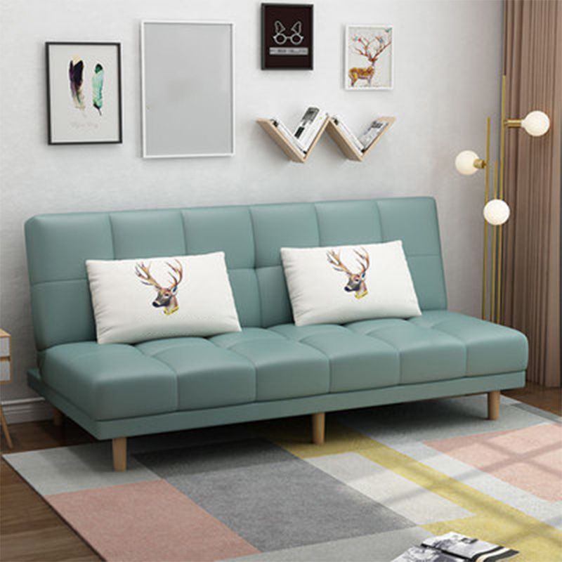 Scandinavian Biscuit Back Settee Armless Faux Leather/Cotton Blend Couch Clearhalo 'furn' 'furn_sofas' 'Furniture' 'furniture_sofas' 'Living Room Furniture' 'Sofa' 'sofas' 1200x1200_67928ca1-ebc3-4bd8-b04c-3d27c31a2525