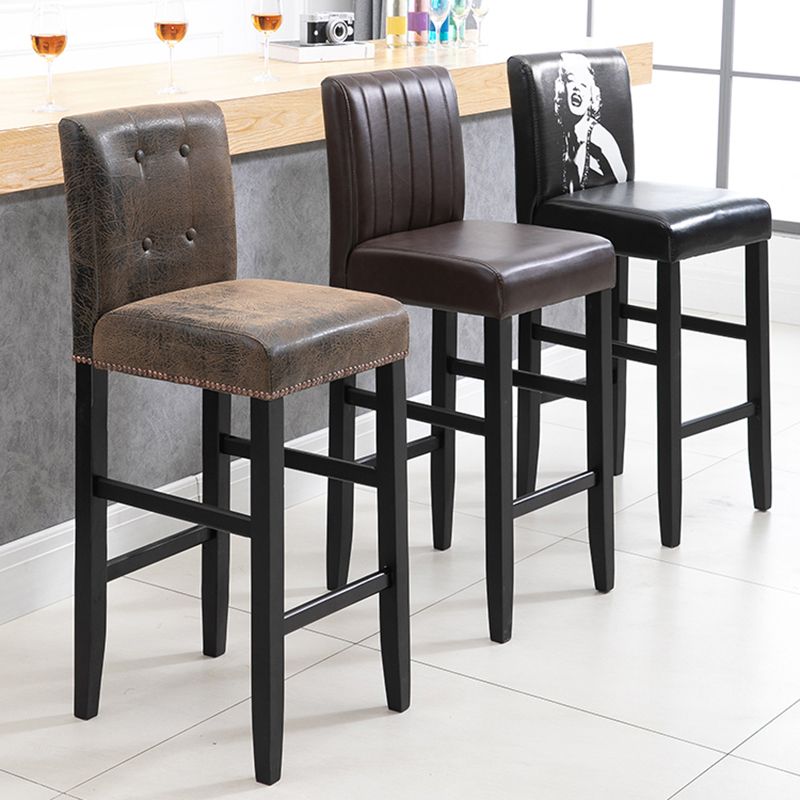 Contemporary Leather Solid Wood Barstool Bristol Bar Stool with Low Back Clearhalo 'Bar Furniture' 'Bar Stools' 'bar_stools' 'furn' 'furn_bar_stools' 'furniture_bar_stools' 'Kitchen & Dining Furniture' 'kitchen&dining_furn' 'kitchen' 'kitchen_furn' Furniture' 1200x1200_6792dff0-e57c-4e0d-951d-5d78a3ef70d8