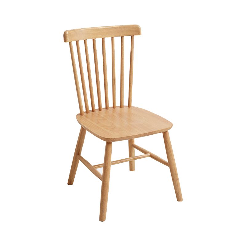 Contemporary Side Chair Rubberwood Dining Chairs with Slat Back