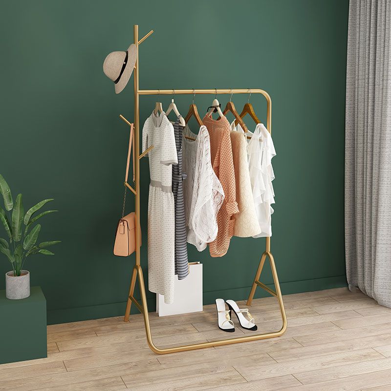 Modern Hall Stand Metal Hanging Rail Stanking y 5 ganchos Kit de entrada