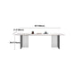 White Stone Top Dining Table Rectangle Contemporary Dining Table with Pedestal Base