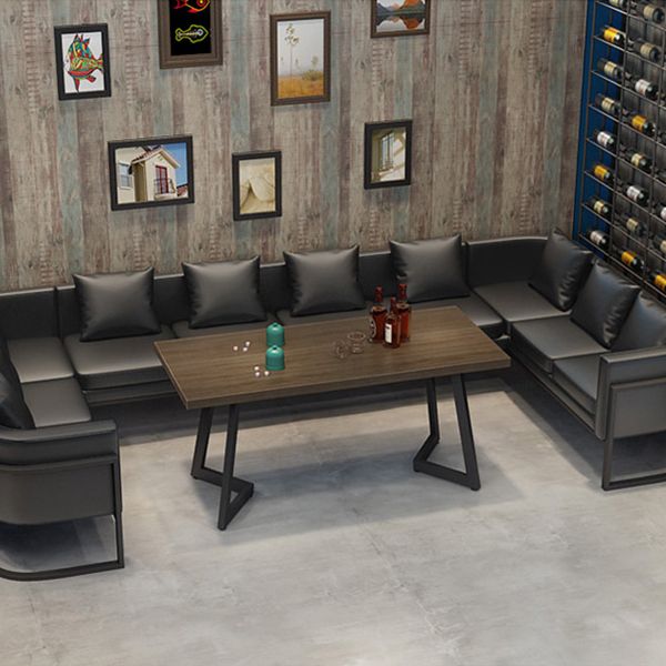 Industrial Solid Wood Dinner Table Brown Table with Black Frame for Dinning Room Clearhalo ' dining_table' 'Dining Tables & Seating' 'Dining Tables' 'furn' 'furn_dining_table' 'Furniture' 'furniture_dining_table' 'Kitchen & Dining Furniture' 'kitchen&dining_furn' 'kitchen' 'kitchen_dining_table' 1200x1200_6795eff0-aa85-41a0-9628-df40c4b5a9ef