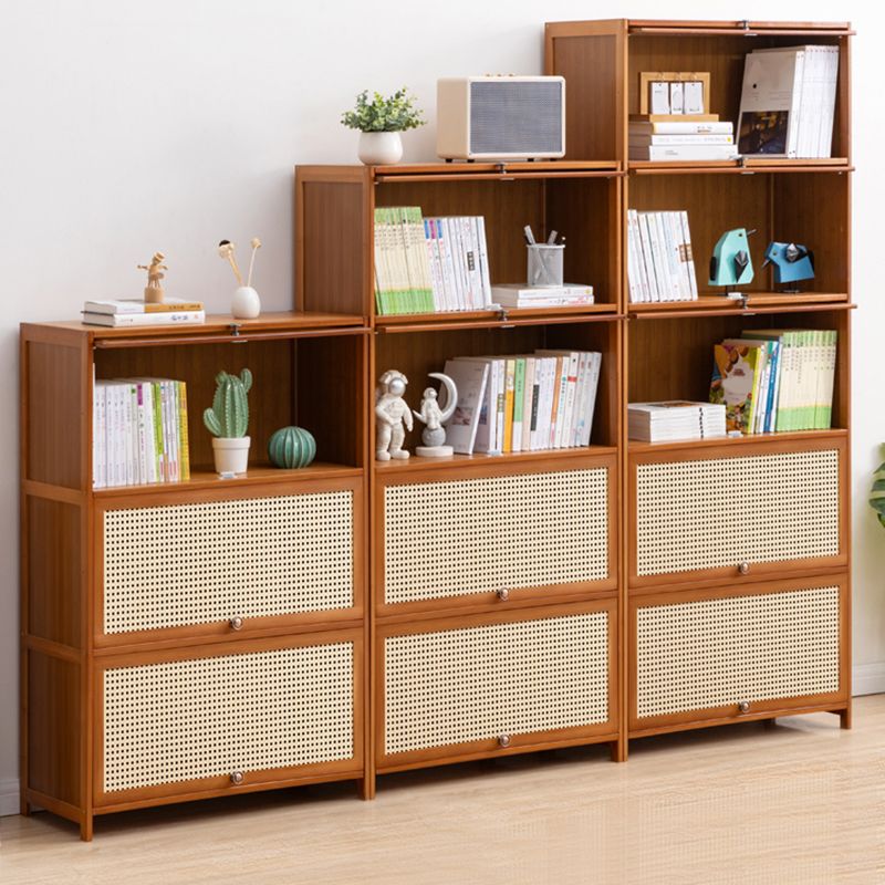 Contemporary Simple Rectangular Bamboo Cabinet with Doors in Brone Clearhalo 'Cabinets & Chests' 'cabinets_chests' 'furn' 'furn_cabinets_chests' 'Furniture' 'Living Room Furniture' 1200x1200_679605df-bdb0-498d-a1a2-d22740e23bb1