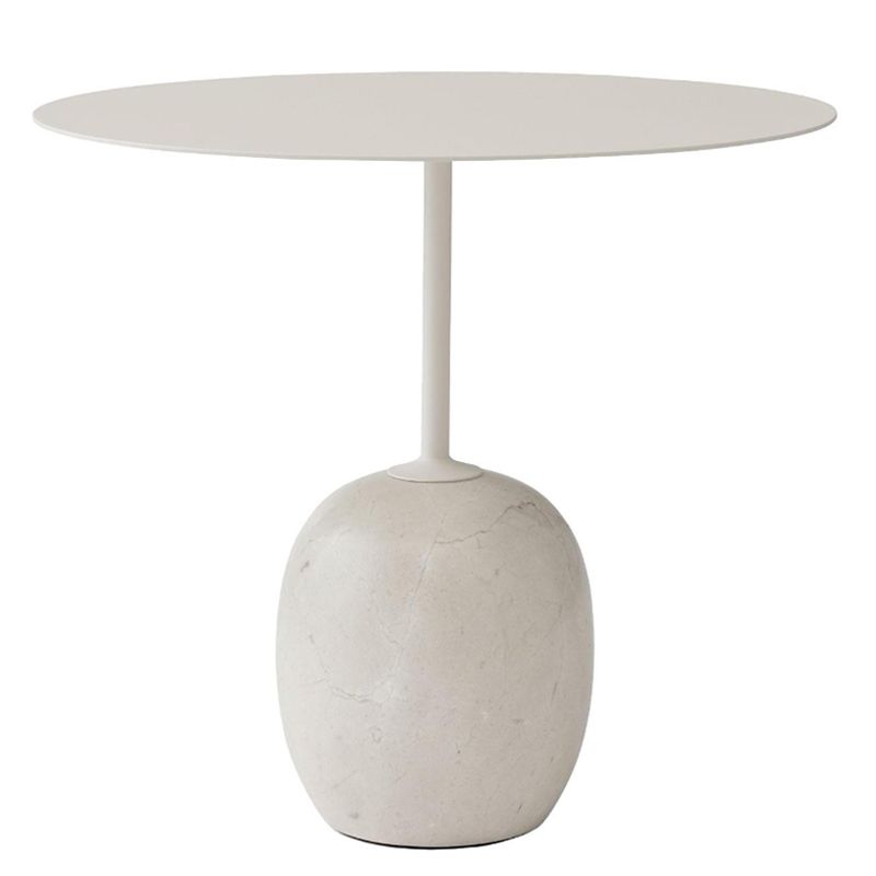 Contemporary End Slide Table Round Living Room Pedestal Marble Corner Table