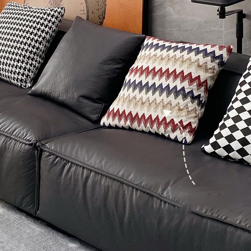 Sewn Pillow Back Settee Square Arm Sofa Couch in Black for Living Room Clearhalo 'furn' 'furn_sofas' 'Furniture' 'furniture_sofas' 'Living Room Furniture' 'Sofa' 'sofas' 1200x1200_67966f71-d0d6-4aeb-8298-e7311af97bd1