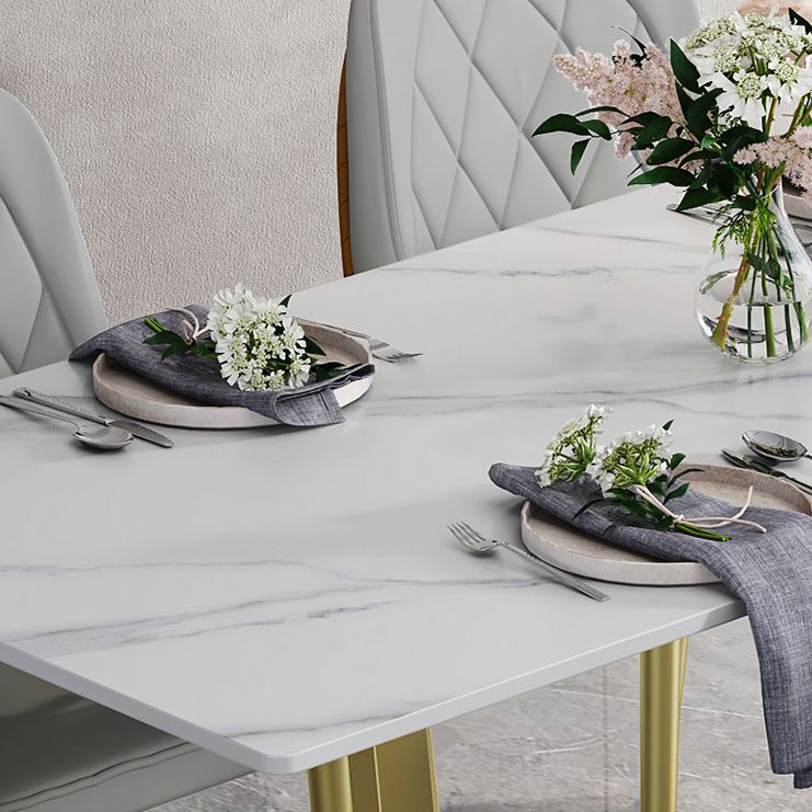 Luxury Style Sintered Stone Dining Table Double Pedestal Base Rectangle Table for Home Clearhalo ' dining_table' 'Dining Tables & Seating' 'Dining Tables' 'furn' 'furn_dining_table' 'Furniture' 'furniture_dining_table' 'Kitchen & Dining Furniture' 'kitchen&dining_furn' 'kitchen' 'kitchen_dining_table' 1200x1200_67971f34-21de-4887-8ca9-9cd7511df55f