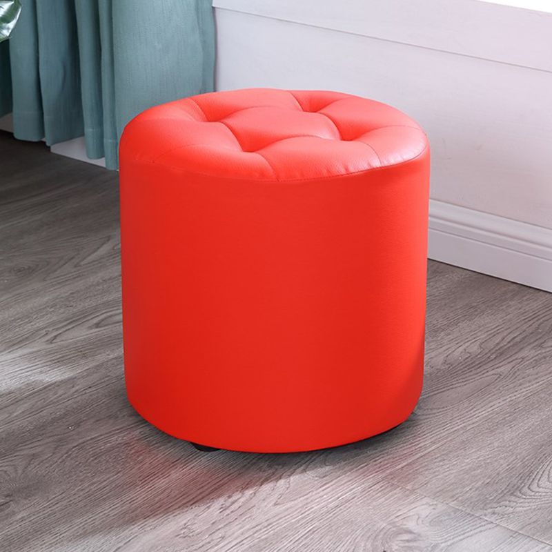 Modern Cylinder Shape Boucle Pouf Plain PU Leather Tufted Ottoman Footrest Clearhalo 'furn' 'furn_ottomans_poufs' 'Furniture' 'Living Room Furniture' 'Ottomans & Poufs' 'ottomans_poufs' 1200x1200_679770bf-2200-445c-81ee-40b96acee4ee