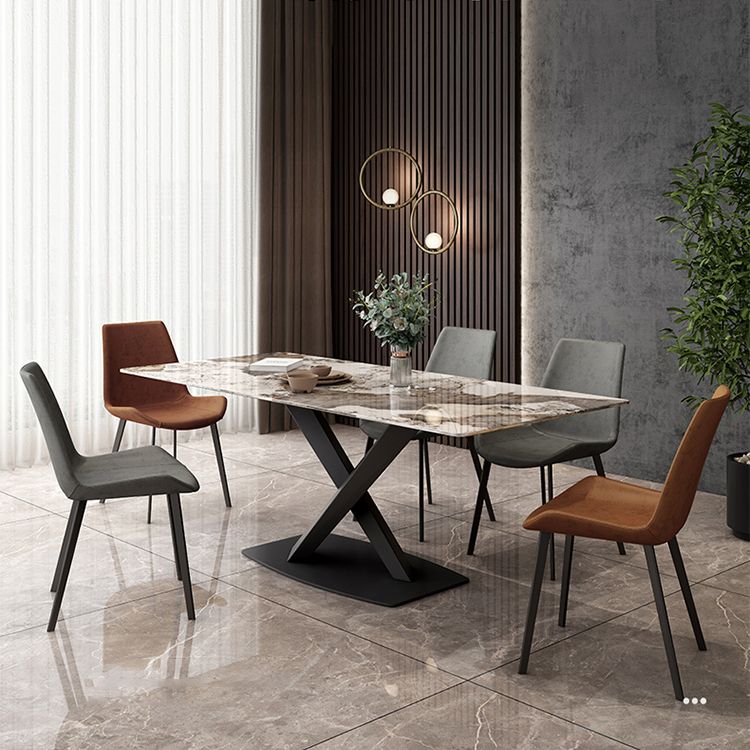 Modern 1/4/6/7 Pieces Dinette Set with Sintered Stone Top Rectangle Dining Table Set Clearhalo 'Dining Room Sets' 'Dining Tables & Seating' 'dining_room_set' 'furn' 'furn_dining_room_set' 'Furniture' 'furniture_dining_room_set' 'Kitchen & Dining Furniture' 1200x1200_6797f8af-f2b7-4285-8740-0154157ea118