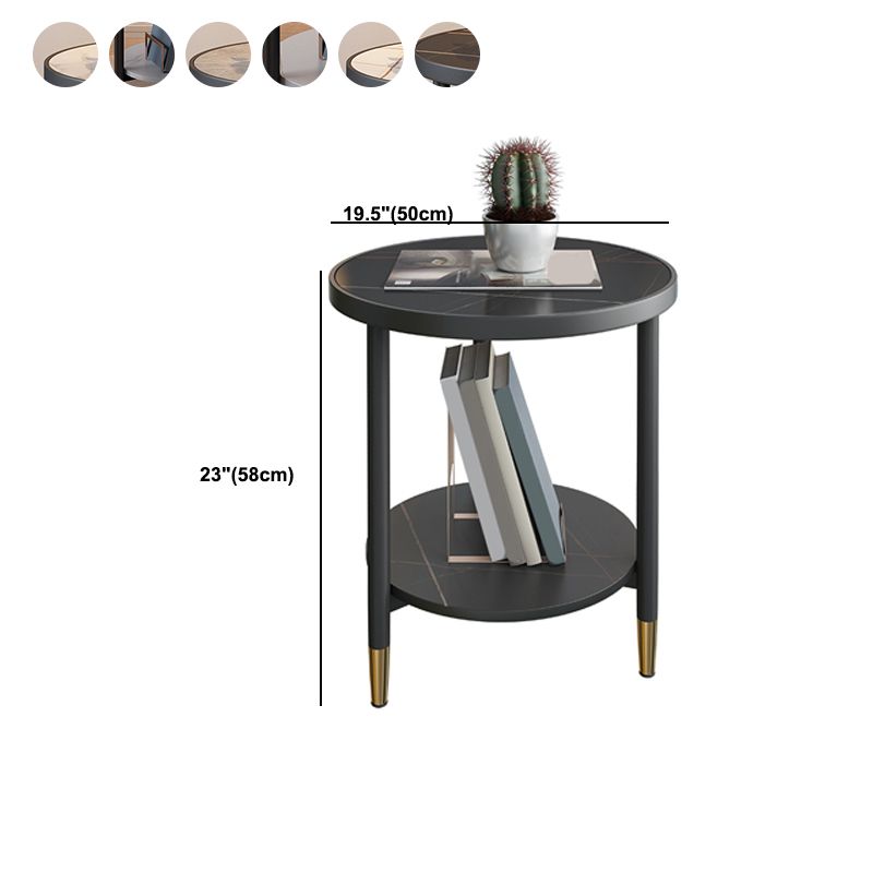 3 benen leisteen bijzettafel rondom minimalistische dubbele laag eindtafel