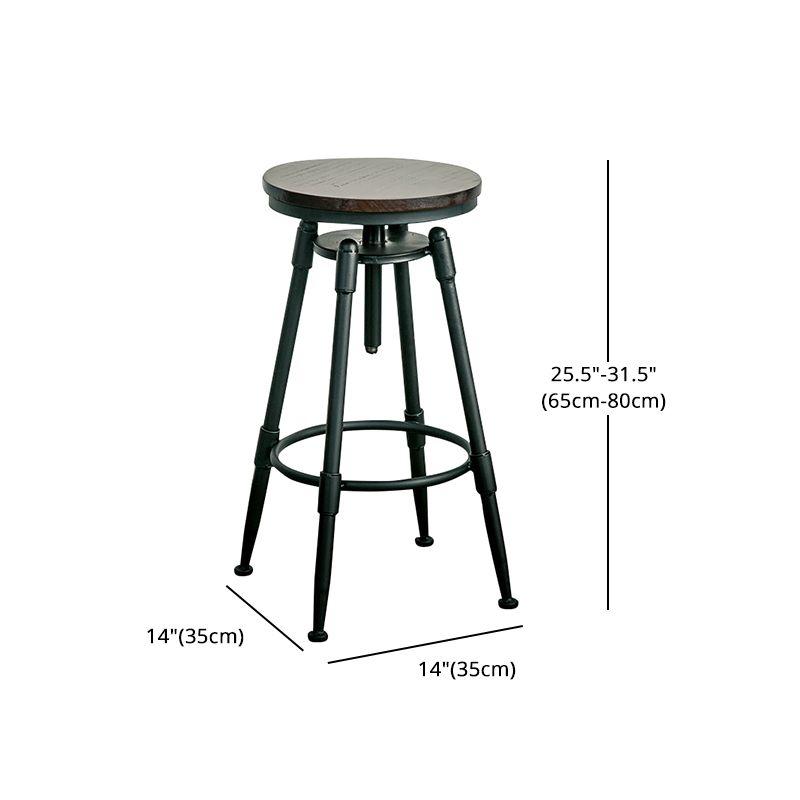 Coffee Shop Bar Stool Footrest Adjustable Height Counter Stool with Iron Legs Clearhalo 'Bar Furniture' 'Bar Stools' 'bar_stools' 'furn' 'furn_bar_stools' 'furniture_bar_stools' 'Kitchen & Dining Furniture' 'kitchen&dining_furn' 'kitchen' 'kitchen_furn' Furniture' 1200x1200_679a06b8-3e80-464c-80dc-bdc0b0700335
