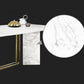 Glam Style Faux Marble Table Dining Rectangle Table with Metal Legs for Kitchen Clearhalo 'Dining Tables & Seating' 'Dining Tables' 'dining_table' 'furn' 'furn_dining_table' 'Furniture' 'Kitchen & Dining Furniture' 1200x1200_679a6984-bb0e-47f5-94d1-45ff2dfd82d2