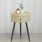 Contemporary One-Drawer Night Table Metal Nightstand with 3 Legs