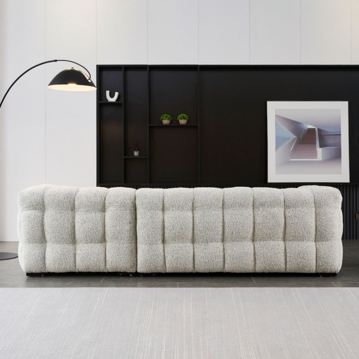 リビングルーム用の現代的な正方形の腕のタイトタイトバックソファソファ