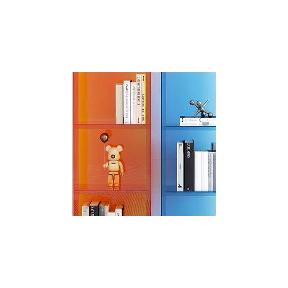 9.84"W Bookshelf Acrylic Closed Back Glam Style Bookcase for Office and Study Room Clearhalo 'Bookcases' 'furn' 'furn_bookcases' 'Furniture' 'furniture_bookcases' 'kitchen' 'kitchen_bookcases' 'Living Room Furniture' 'Office Furniture' 1200x1200_67a0cda8-94df-4dc6-a8bc-c51073056633