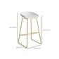 Taburete de bar sin brazos de metal de estilo contemporáneo, taburete de bar de cuero PU para cocina
