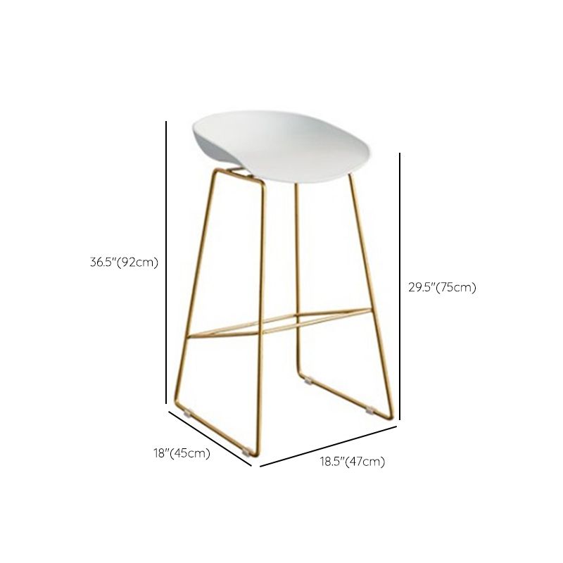 Taburete de bar sin brazos de metal de estilo contemporáneo, taburete de bar de cuero PU para cocina