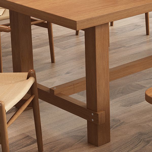 Modern Ash Wood Table for Restaurant Rectangle Dining Table with Trestle Base Clearhalo 'Dining Tables & Seating' 'Dining Tables' 'dining_table' 'furn' 'furn_dining_table' 'Furniture' 'furniture_dining_table' 'Kitchen & Dining Furniture' 'kitchen' 'kitchen_dining_table' 1200x1200_67a1edde-0516-415a-ac1b-67542edaeae6