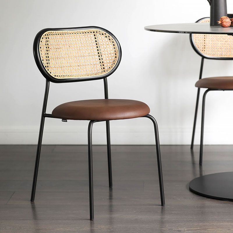 Industrial Style Open Back Side Armless Chairs Leather Dining Side Chairs Clearhalo 'Dining Chairs' 'Dining Tables & Seating' 'dining_chair' 'furn' 'furn_dining_chair' 'Furniture' 'furniture_dining_chair' 'Kitchen & Dining Furniture' 1200x1200_67a2ed88-0849-4403-8550-8b58cea87a4a