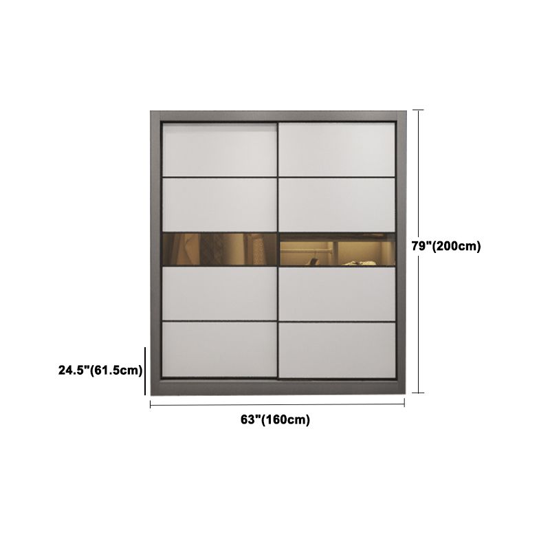 Contemporary Style Wooden Wardrobe White Colour Soft Close Door Wardrobe Closet Clearhalo 'Armoires & Wardrobes' 'armoires_wardrobes' 'Bedroom Furniture' 'furn' 'furn_armoires_wardrobes' 'Furniture' 1200x1200_67a35915-dcdf-4e03-ac01-f0fcd42a6ae6
