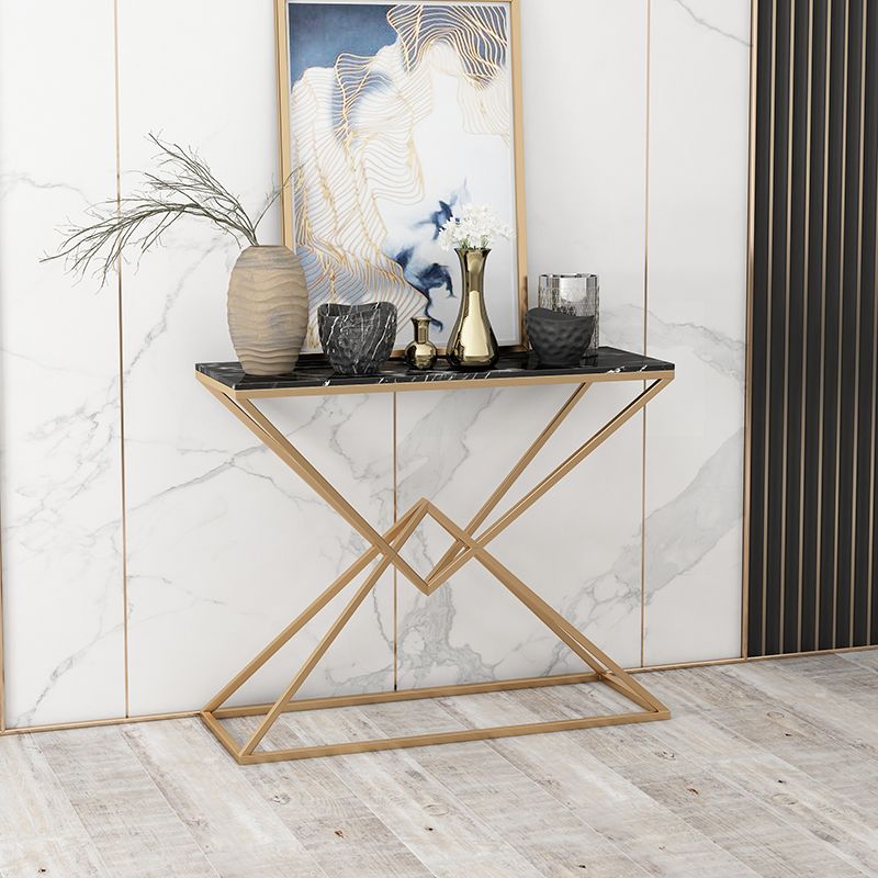11.8" W Modern Console Accent Table Antique Finish Sofa Console Table in Marble Clearhalo 'Console Tables' 'console_tables' 'Entry & Mudroom Furniture' 'furn' 'furn_console_tables' 'Furniture' 1200x1200_67a4d38b-0e80-4137-8175-79d8712f7353
